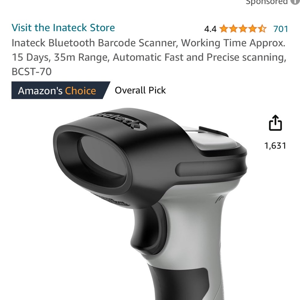 Inatech Barcode Scanner bcst-70 - Picture 6 of 9